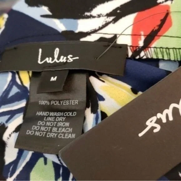 Lulus Pauma Navy Blue Print Wide-Leg Pants Women’s Size Medium NWT - Picture 11 of 13